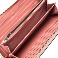 Coach Pink Leather Zip Around Wallet