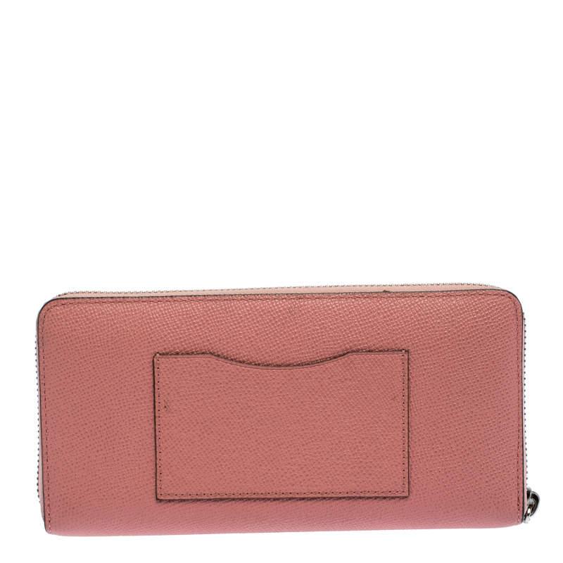 Women's Coach Pink Leather Zip Around Wallet