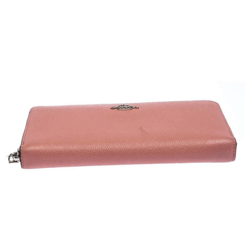 Coach Pink Leather Zip Around Wallet 2