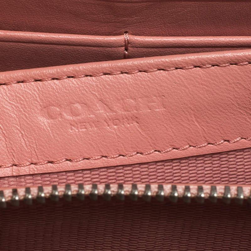 Coach Pink Leather Zip Around Wallet 3