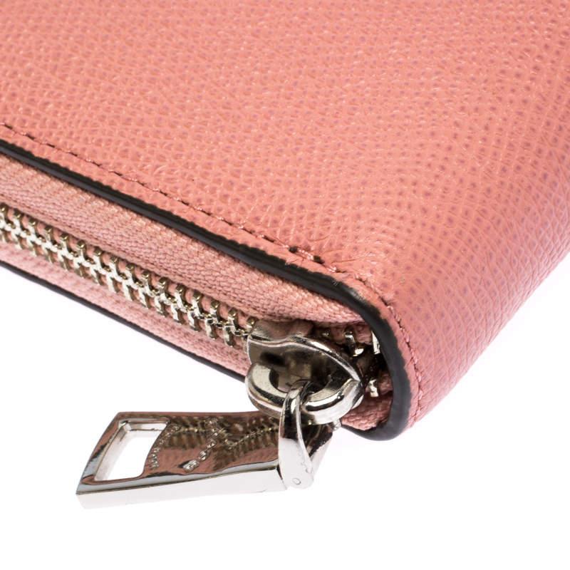Coach Pink Leather Zip Around Wallet 4