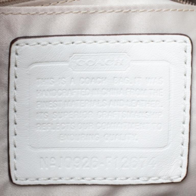Borsa a spalla in tela e pelle firmata Coach rosa/bianco 5
