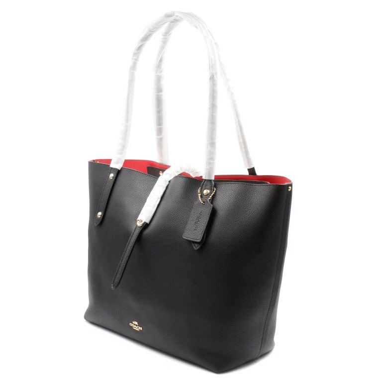 Coach Polished Pebbled Leather Market Women's Tote 58849 For Sale at ...