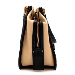 Coach Purple Beige & Black Leather Top Handle Bag