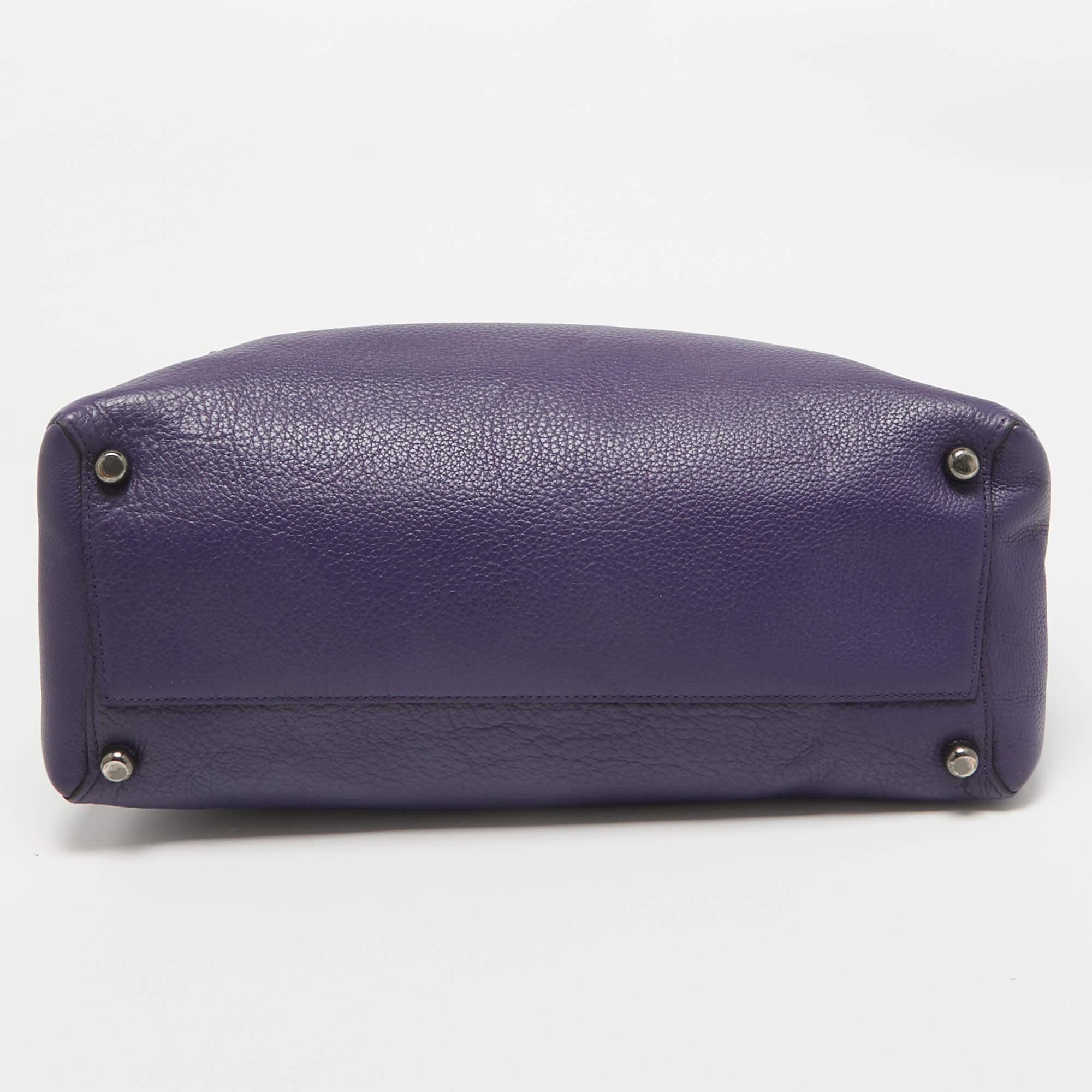 Coach Purple Leather Large Borough Tote 3