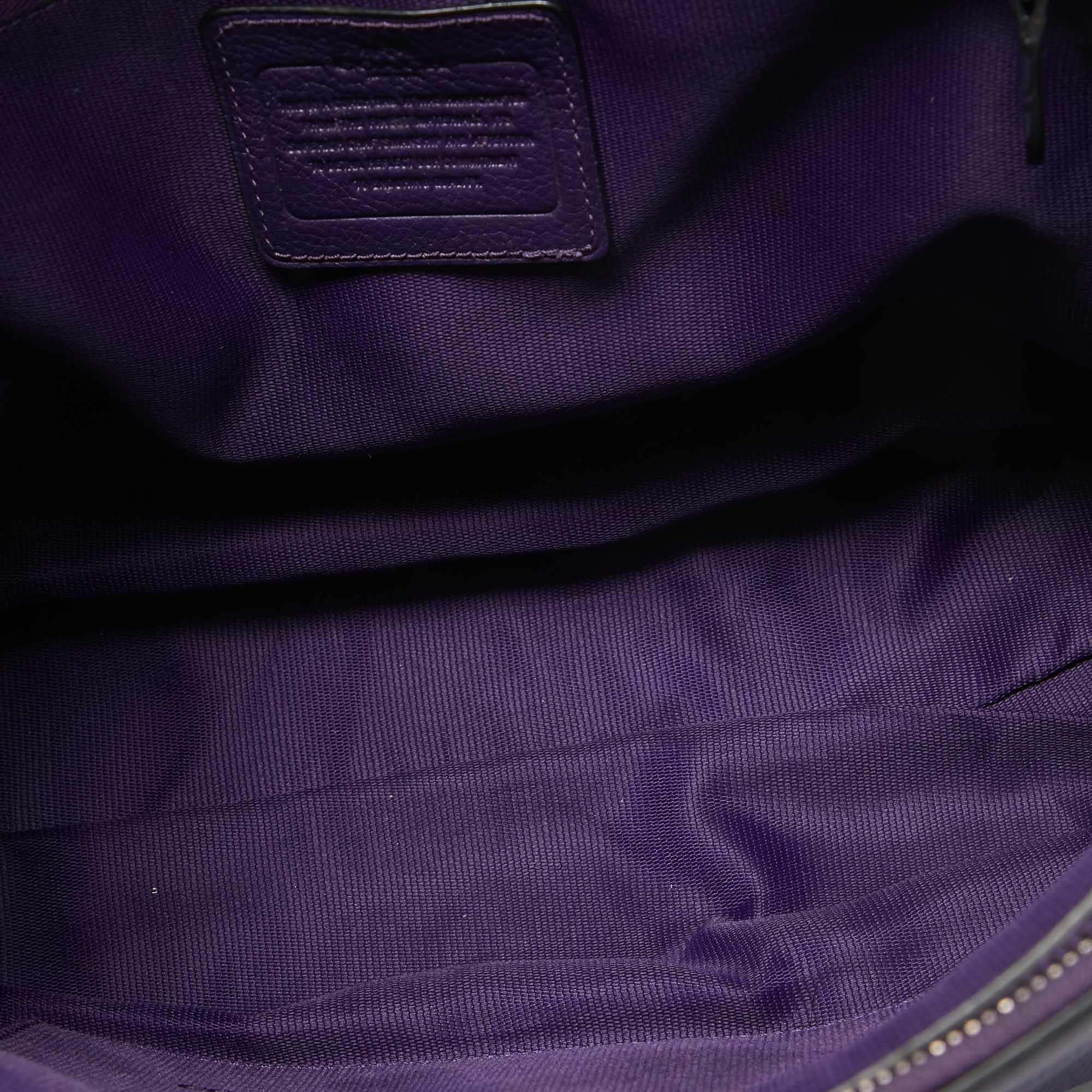 Coach Purple Leather Large Borough Tote 4
