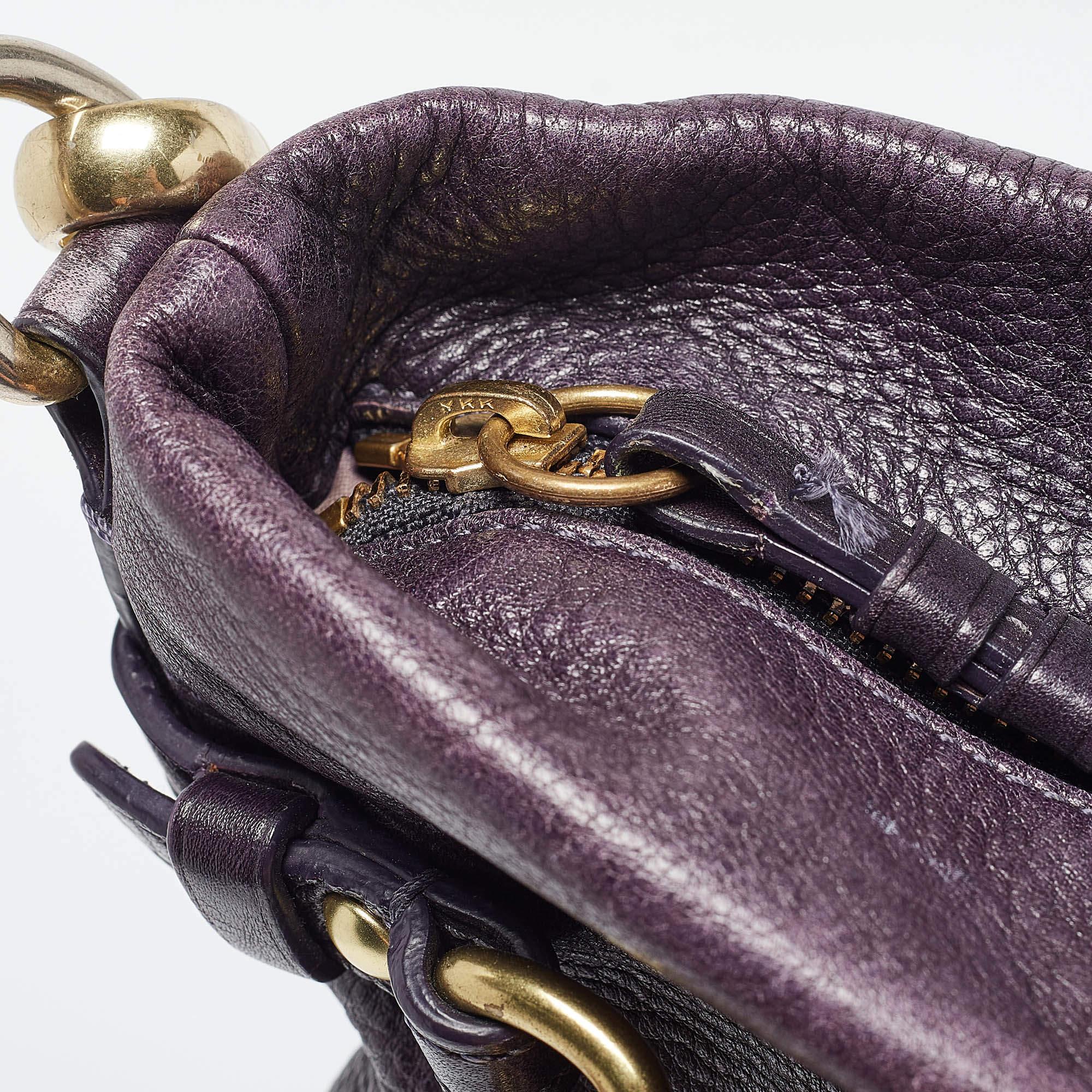 Coach Purple Leather Large Brooke Hobo For Sale 1