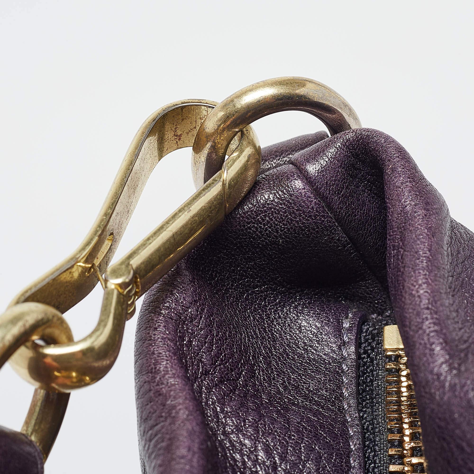Coach Purple Leather Large Brooke Hobo For Sale 2
