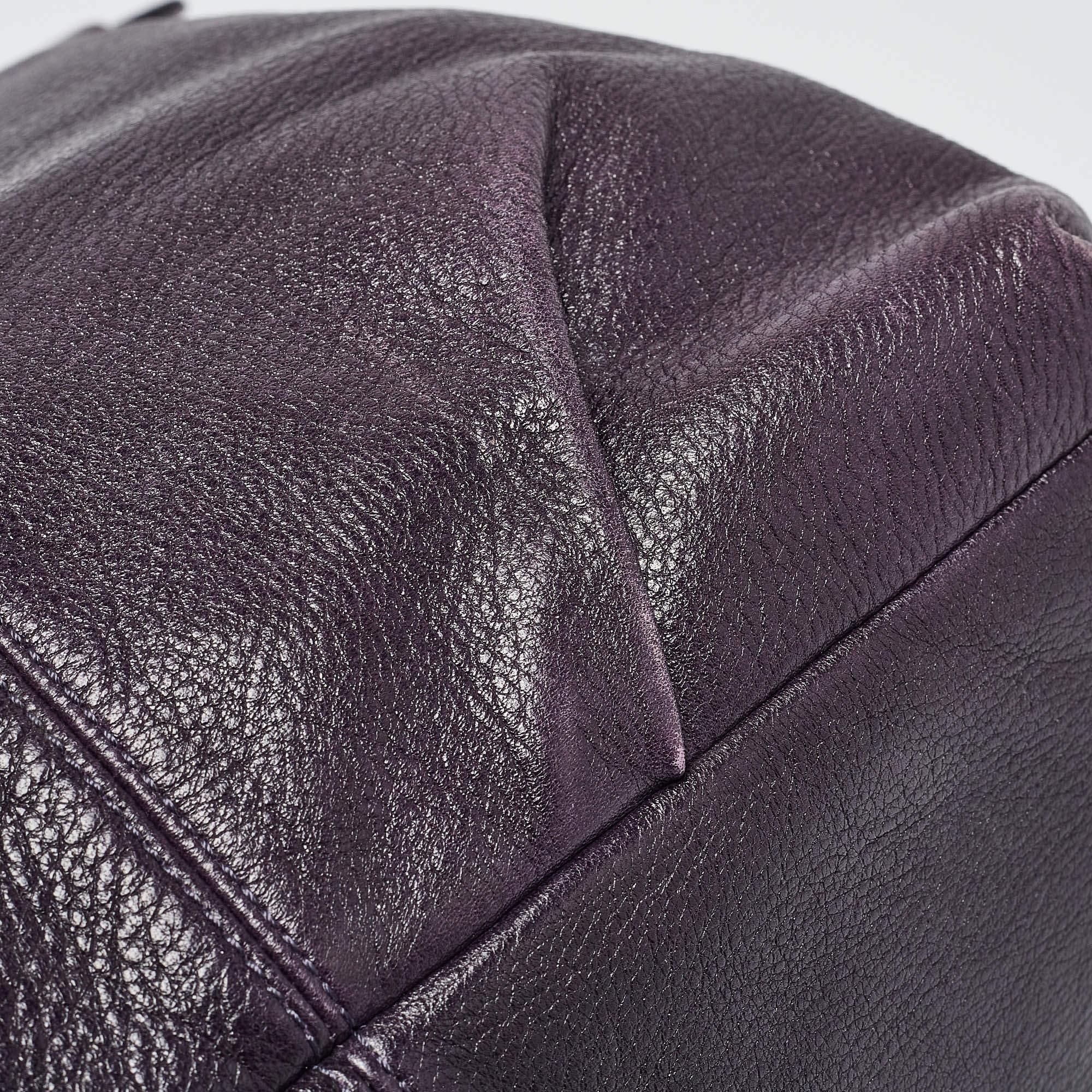 Coach Purple Leather Large Brooke Hobo For Sale 3