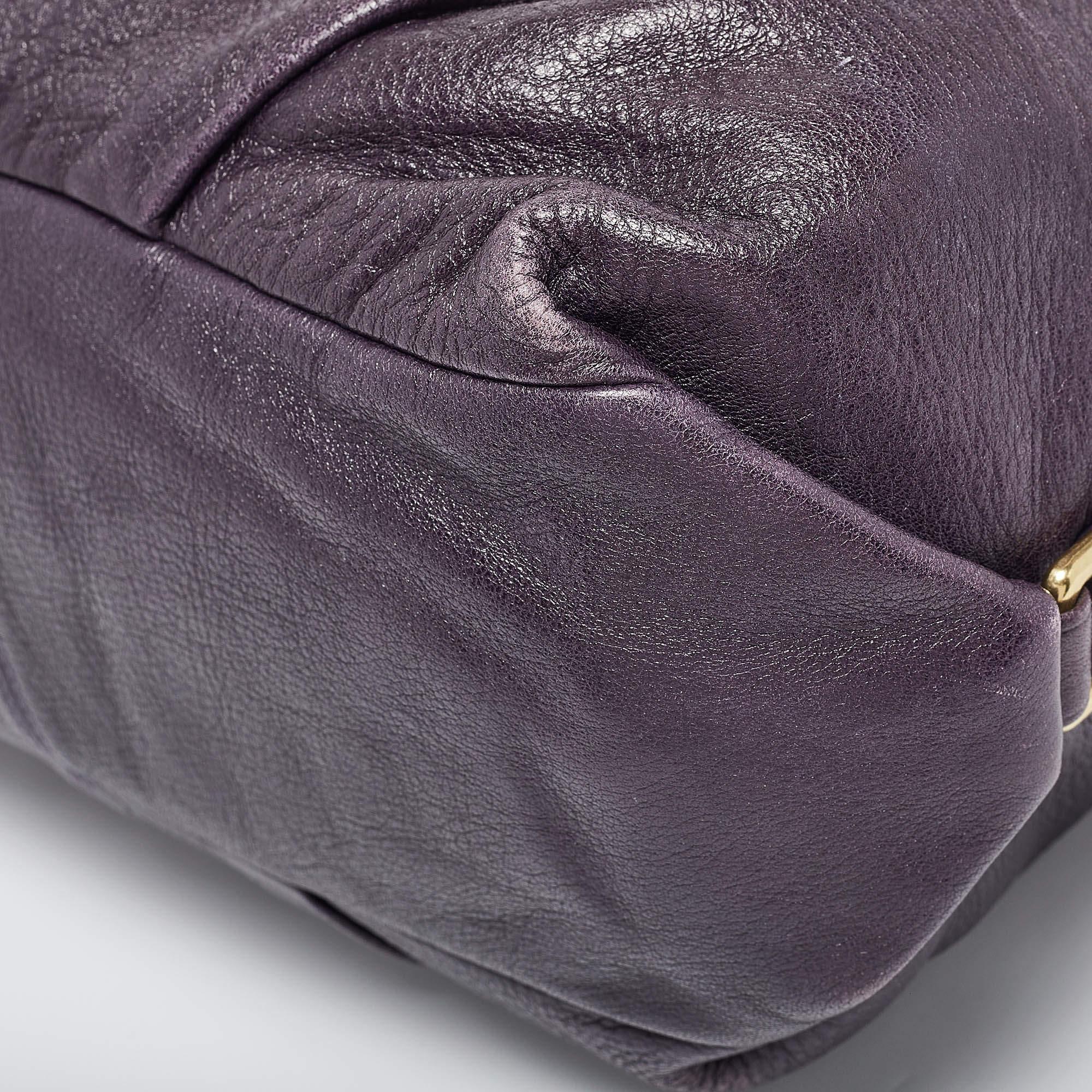 Coach Purple Leather Large Brooke Hobo For Sale 4