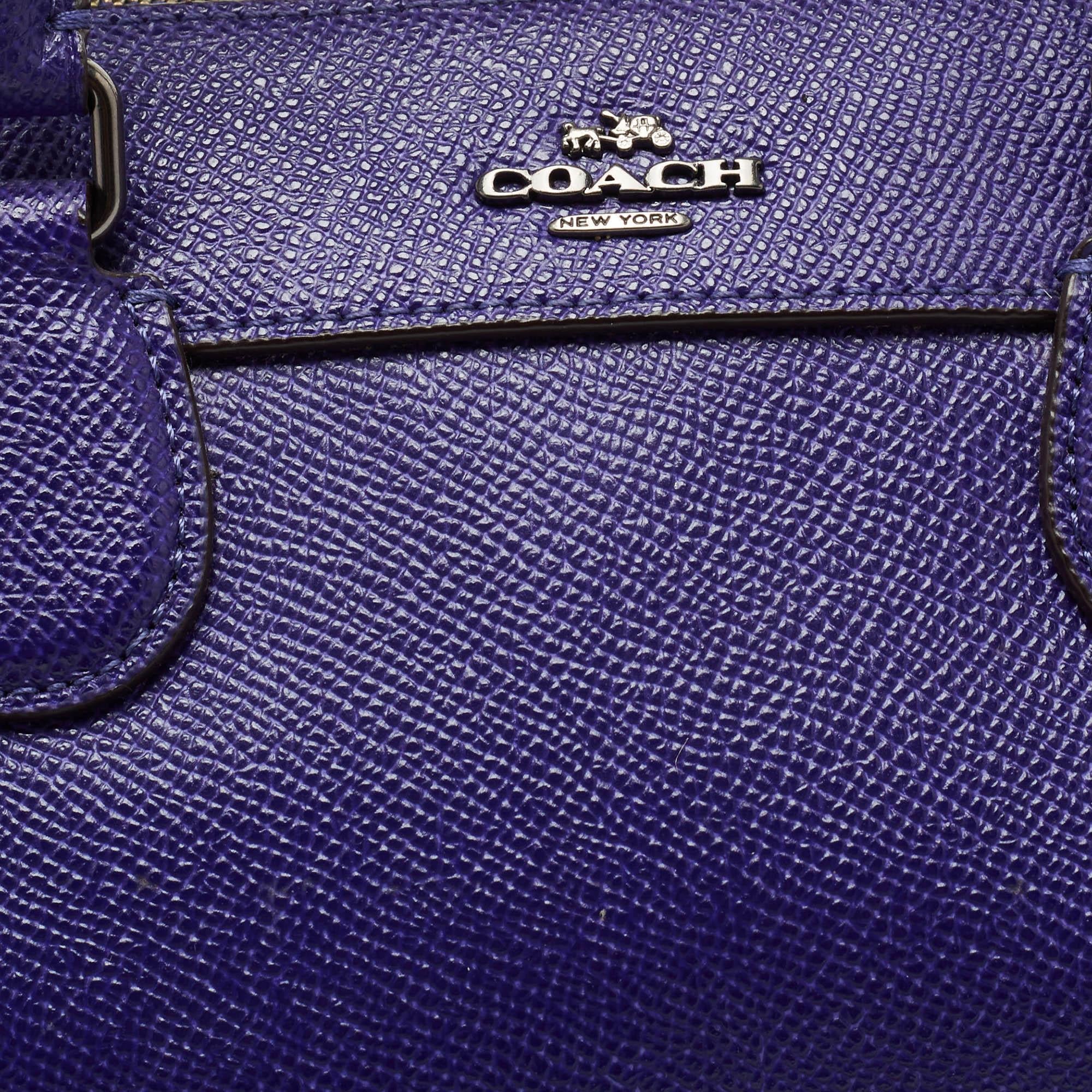 Women's Coach Purple Leather Mini Bennett Satchel