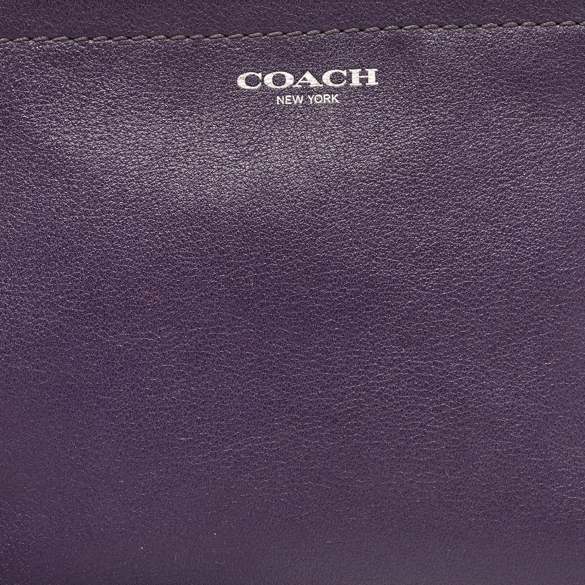 Women's Coach Purple Leather Wristlet Clutch For Sale