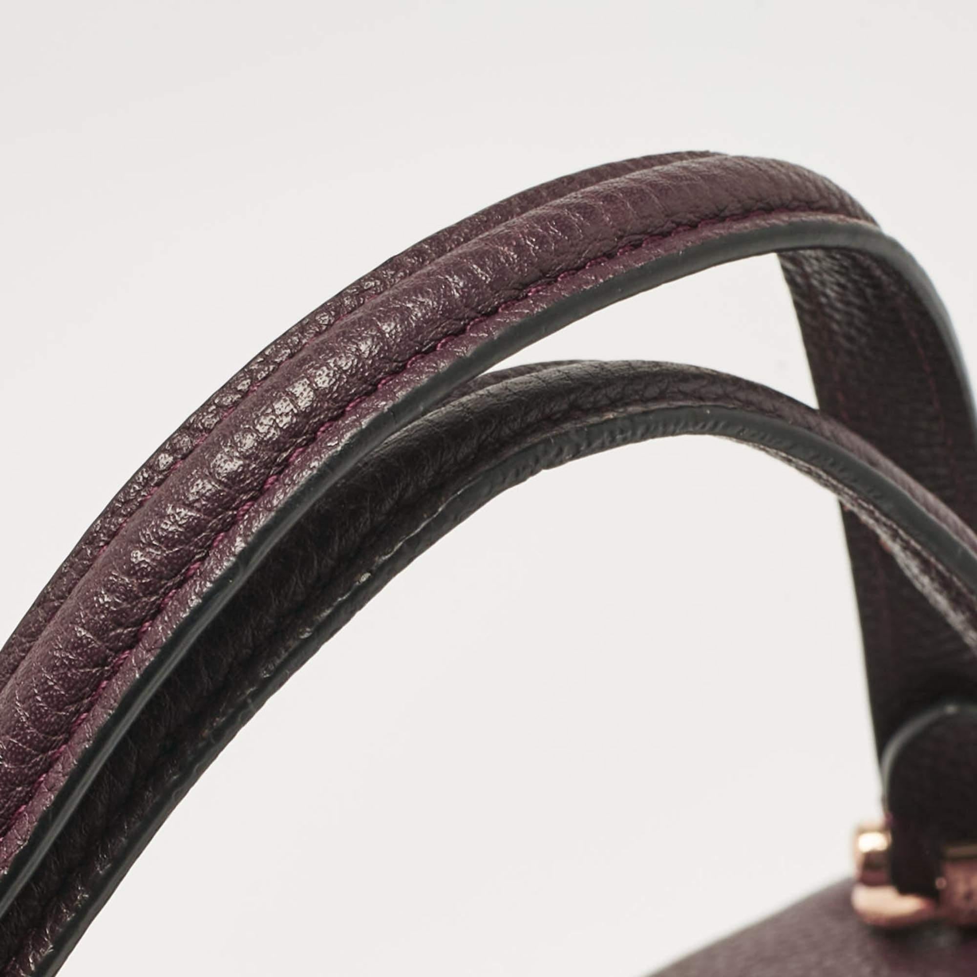 Coach Purple Pebbled Leather Prairie Satchel For Sale 1