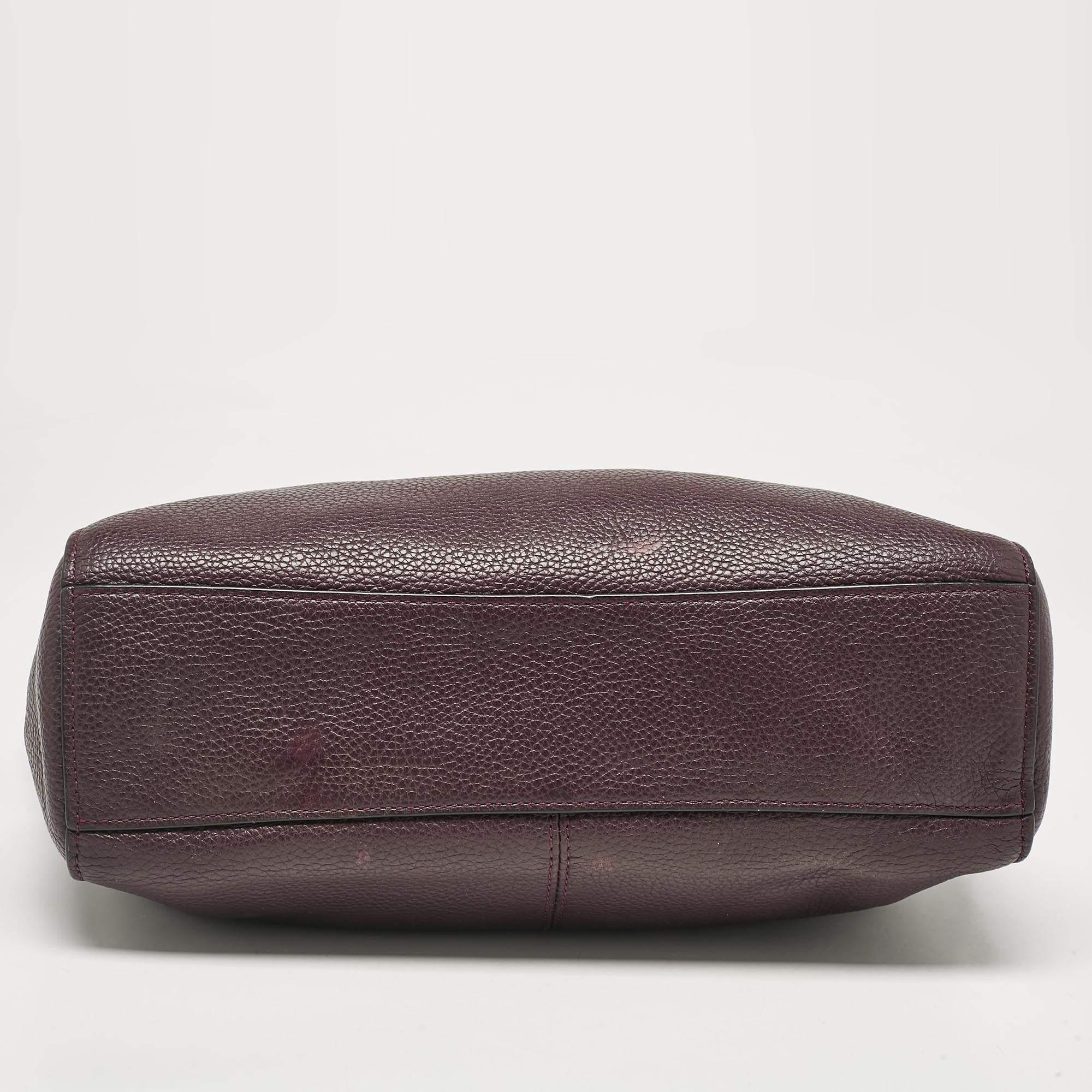 Coach Purple Pebbled Leather Prairie Satchel For Sale 3