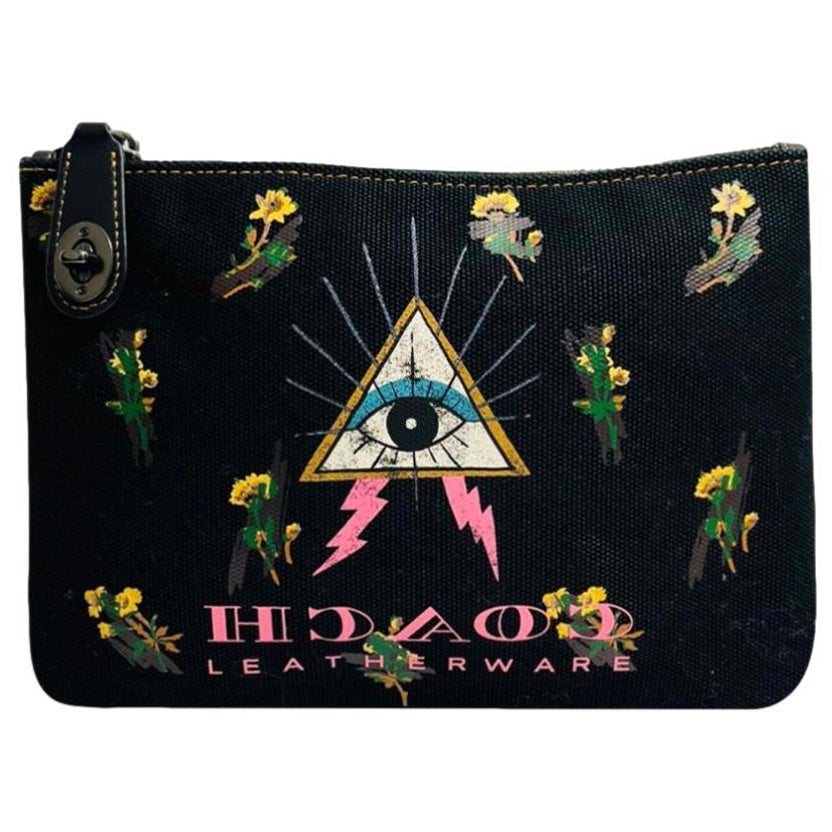Coach Pyramid Eye Canvas Pouch