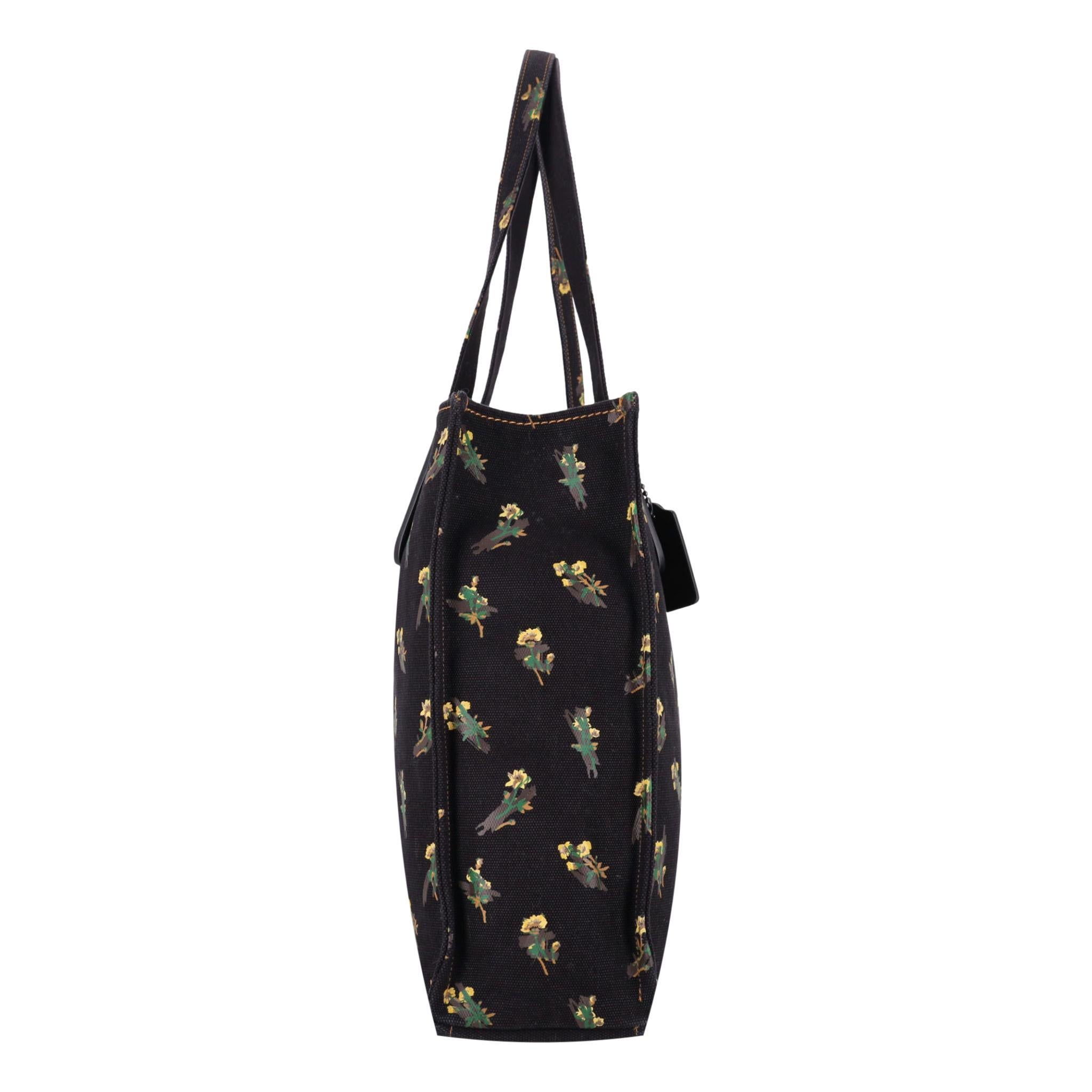 Black Coach Pyramid Eye Canvas Tote Bag For Sale