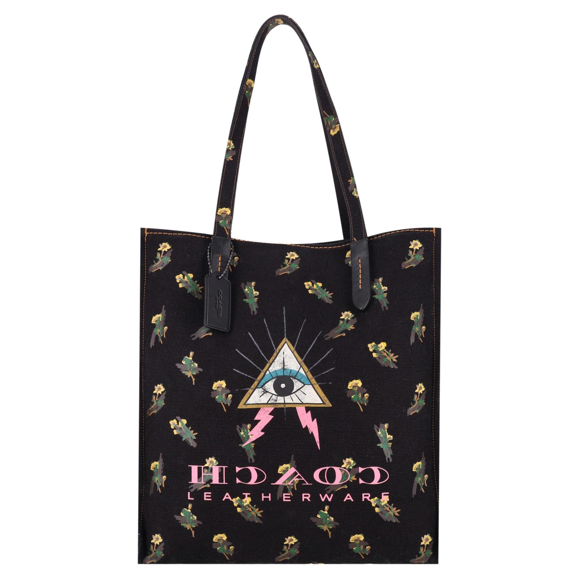 Coach Pyramid Eye Canvas Tote Bag For Sale