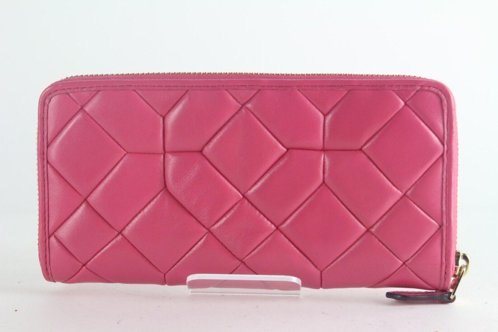 COACH Quilted Pink Zipp Wallet 1CO726K For Sale 7