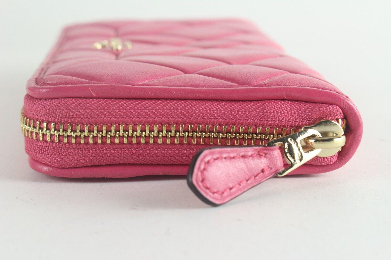 COACH Quilted Pink Zipp Wallet 1CO726K For Sale 1