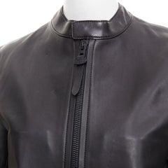 COACH Racer chaqueta de carreras con cremallera de piel de vacuno negra US0 XS