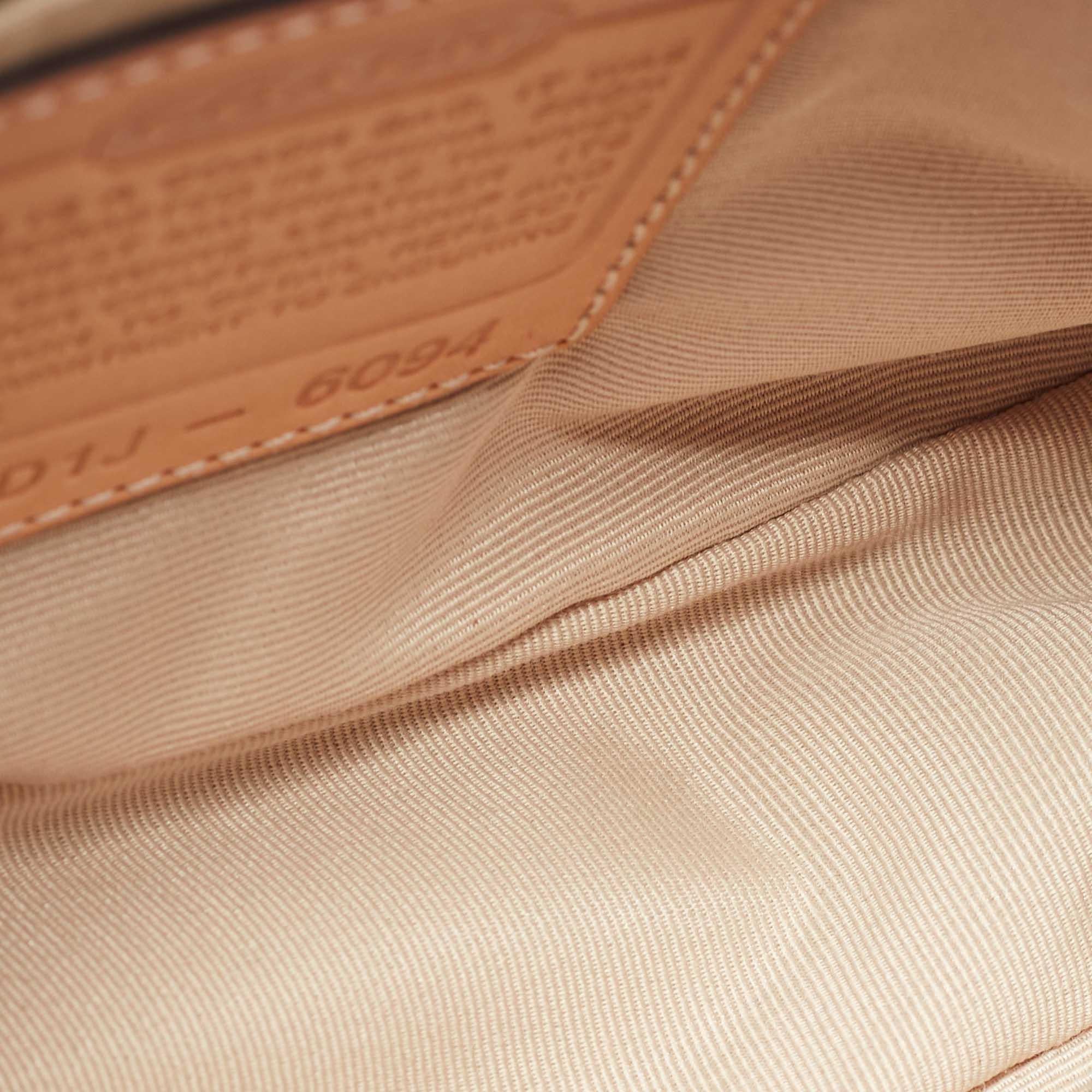 Coach Red/Beige Signature Canvas and Leather Pochette Bag 5