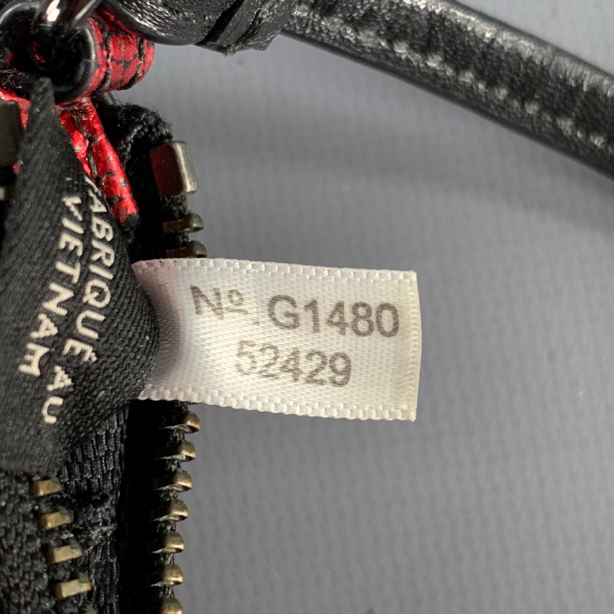 COACH Red Black Zip Up Wristlet Wallet For Sale 1