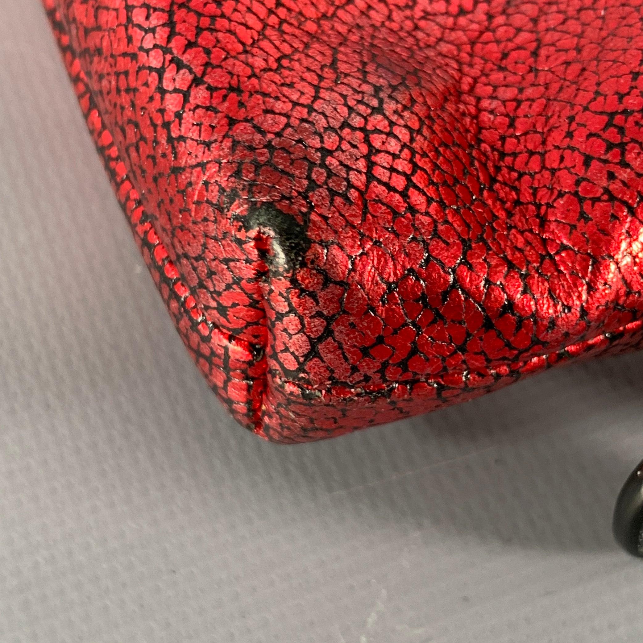 COACH Red Black Zip Up Wristlet Wallet For Sale 2