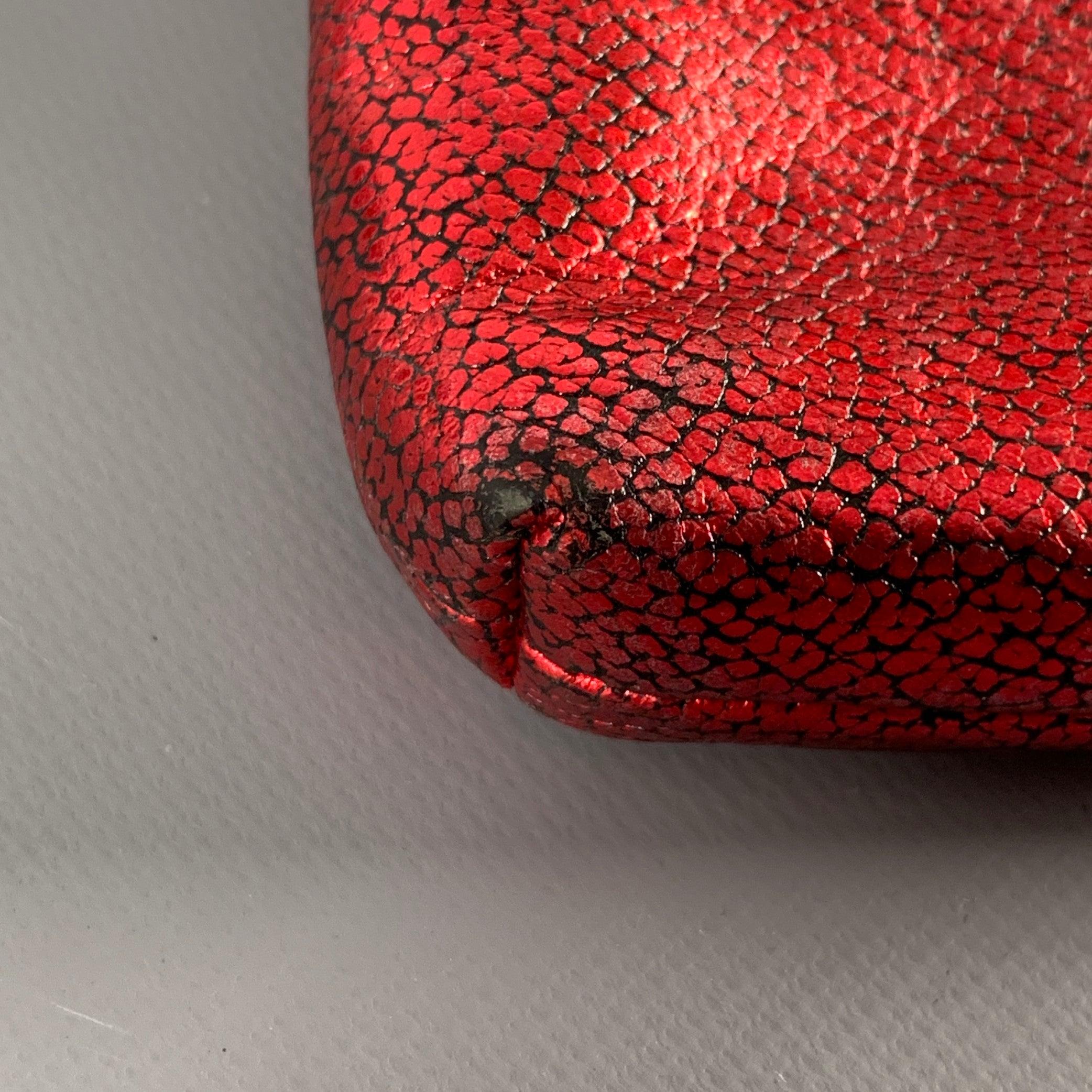 COACH Red Black Zip Up Wristlet Wallet For Sale 3