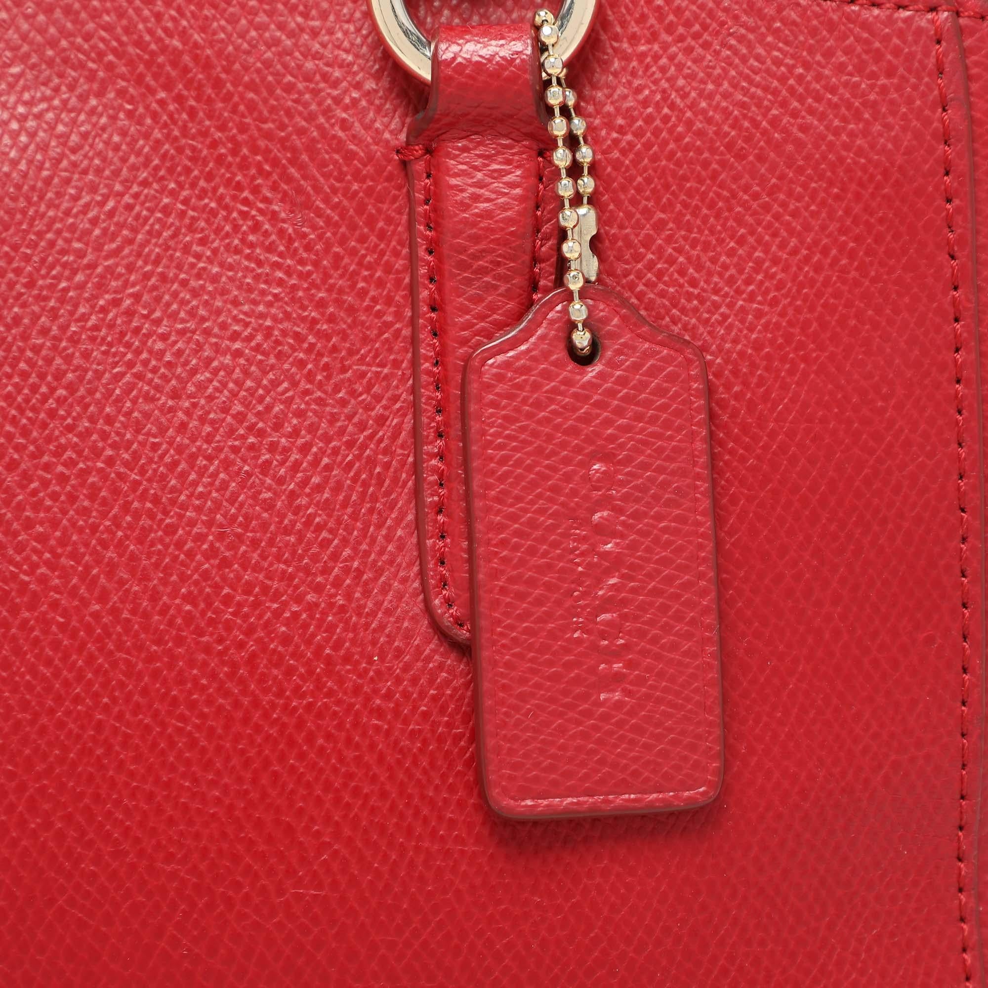 Coach Red Leather Christie Top Zip Satchel For Sale 3