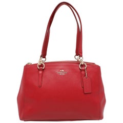 Coach Red Leather Christie Top Zip Satchel