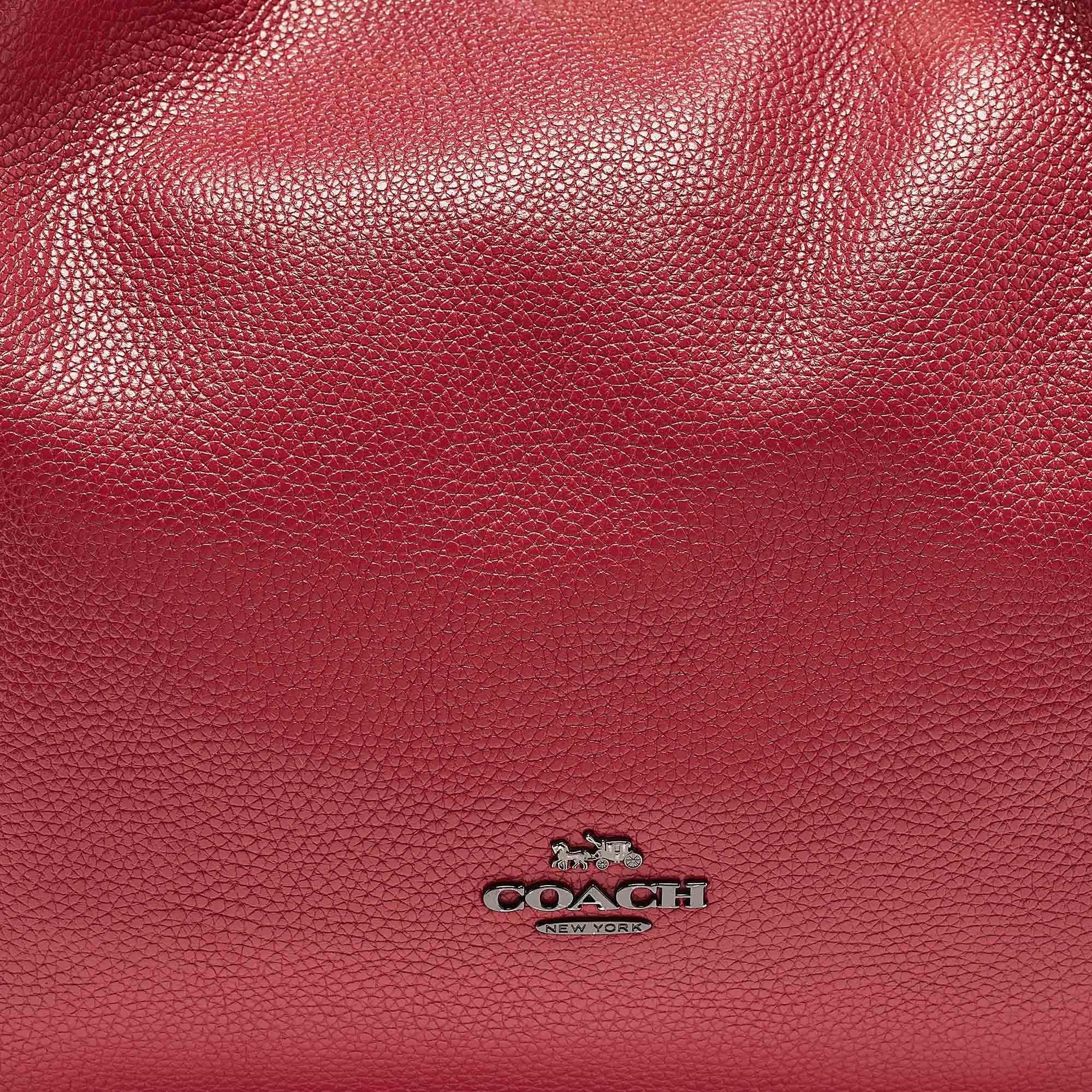 Women's Coach Red Leather Edie 31 Shoulder Bag