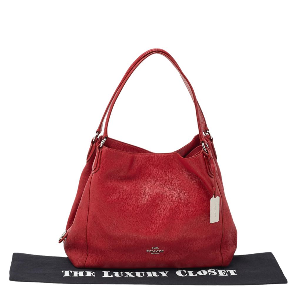 Coach Red Leather Edie Shoulder Bag 3