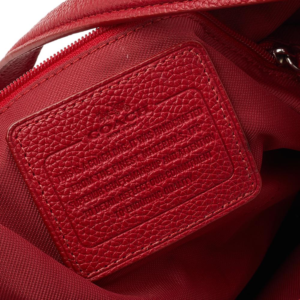 red leather coach bag