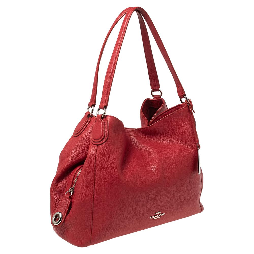 coach red leather bag
