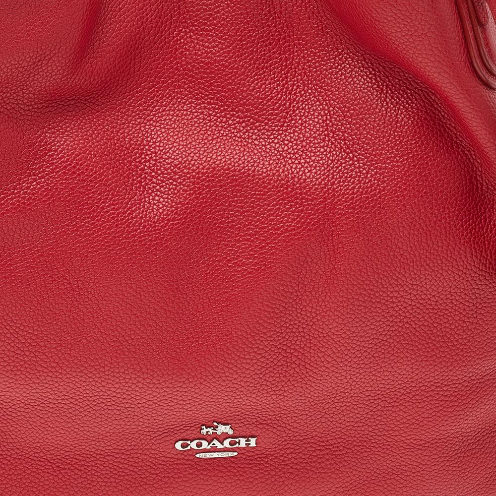 Women's Coach Red Leather Edie Shoulder Bag