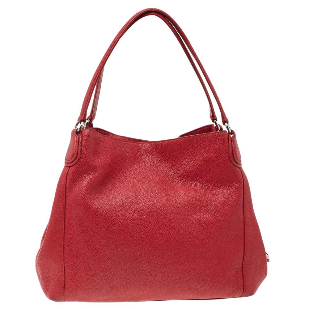 Coach Red Leather Edie Shoulder Bag 2