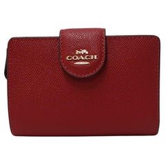 Coach Red Medium Corner Zip Wallet