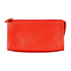 COACH Red Saffiano Leather Makeup Pouch