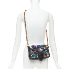 Bolso bandolera COACH RODARTE Courier con apliques florales multicolor y cadena de piel
