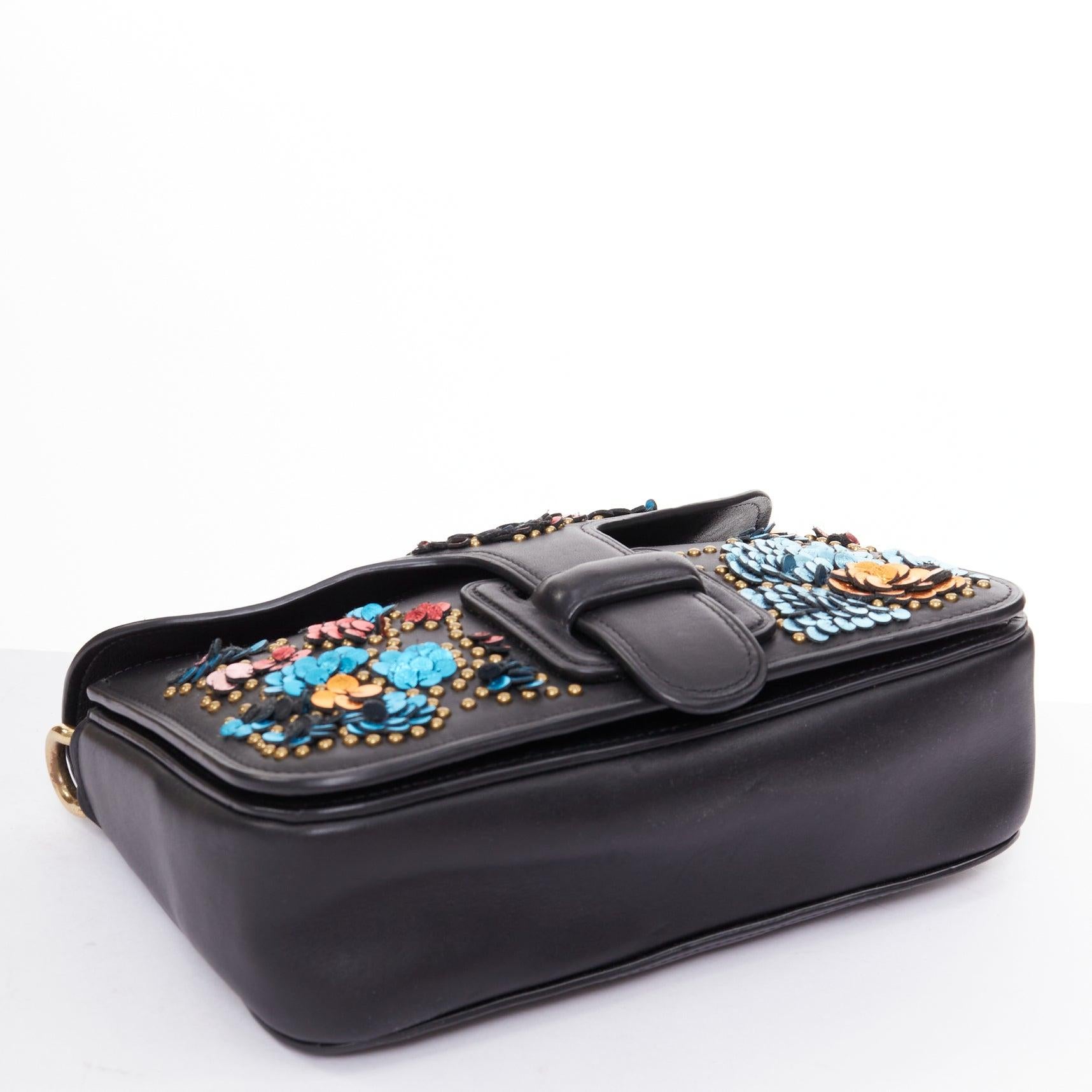 COACH RODARTE Courier multicolour floral applique leather chain crossbody bag For Sale 1