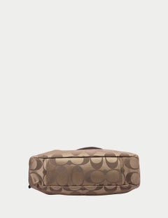 Coach Signature Canvas Shoulder Bag with Leather Trim