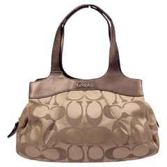 Coach Signature Canvas Shoulder Bag with Leather Trim