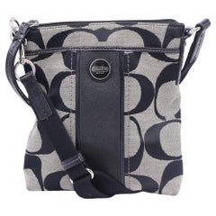 Coach Signature Crossbody Bag in Grey Canvas