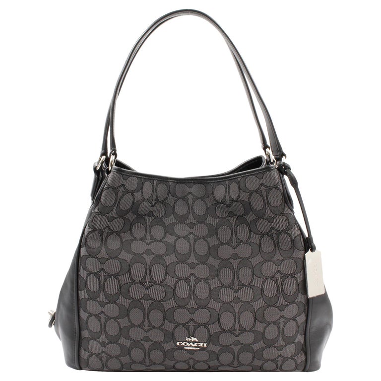 Coach Silver/Black Signature Edie 31 Women's Shoulder Bag 57933SVDK6