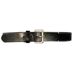 Cintura COACH in pelle nera argentata e ottone misura 34