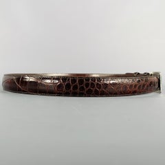 COACH Size 34 Brown Alligator Leather Belt