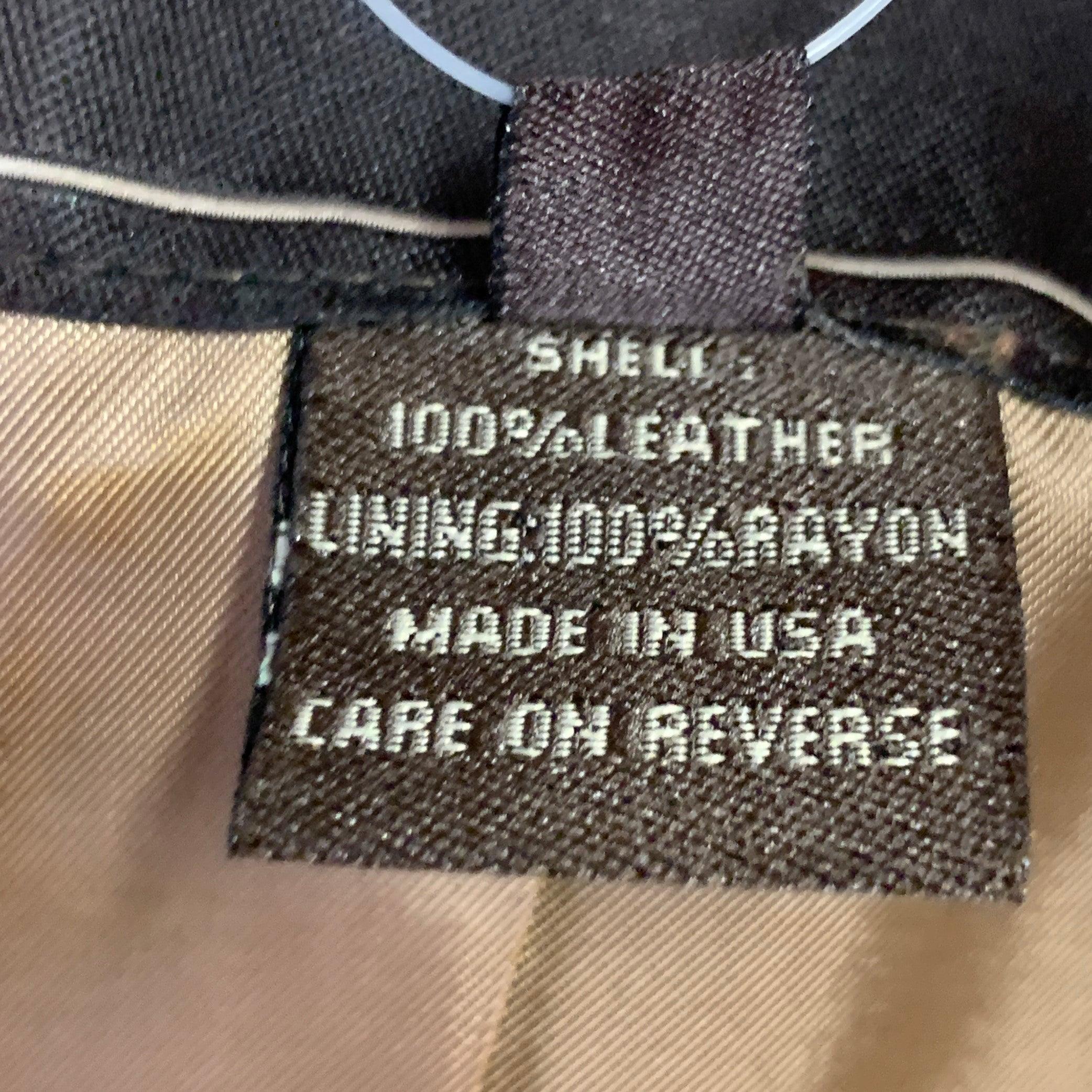 COACH Size 8 Brown Gold Leather Zip Pockets Jacket For Sale 2