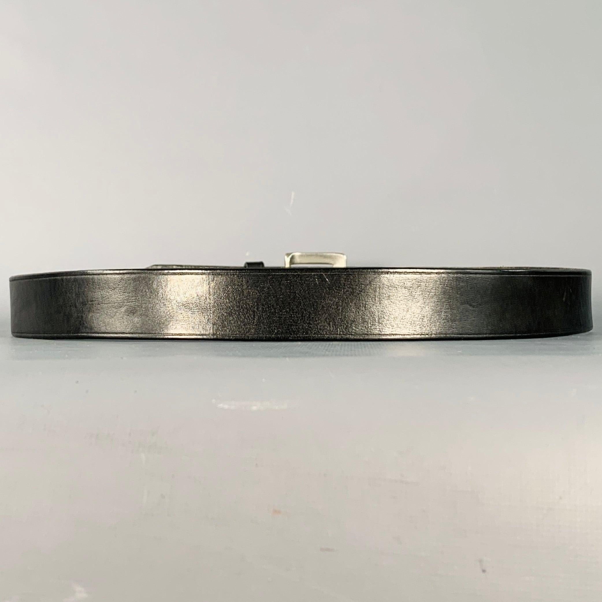 Cintura in pelle nera e argento COACH taglia M In condizioni buone in vendita a San Francisco, CA
