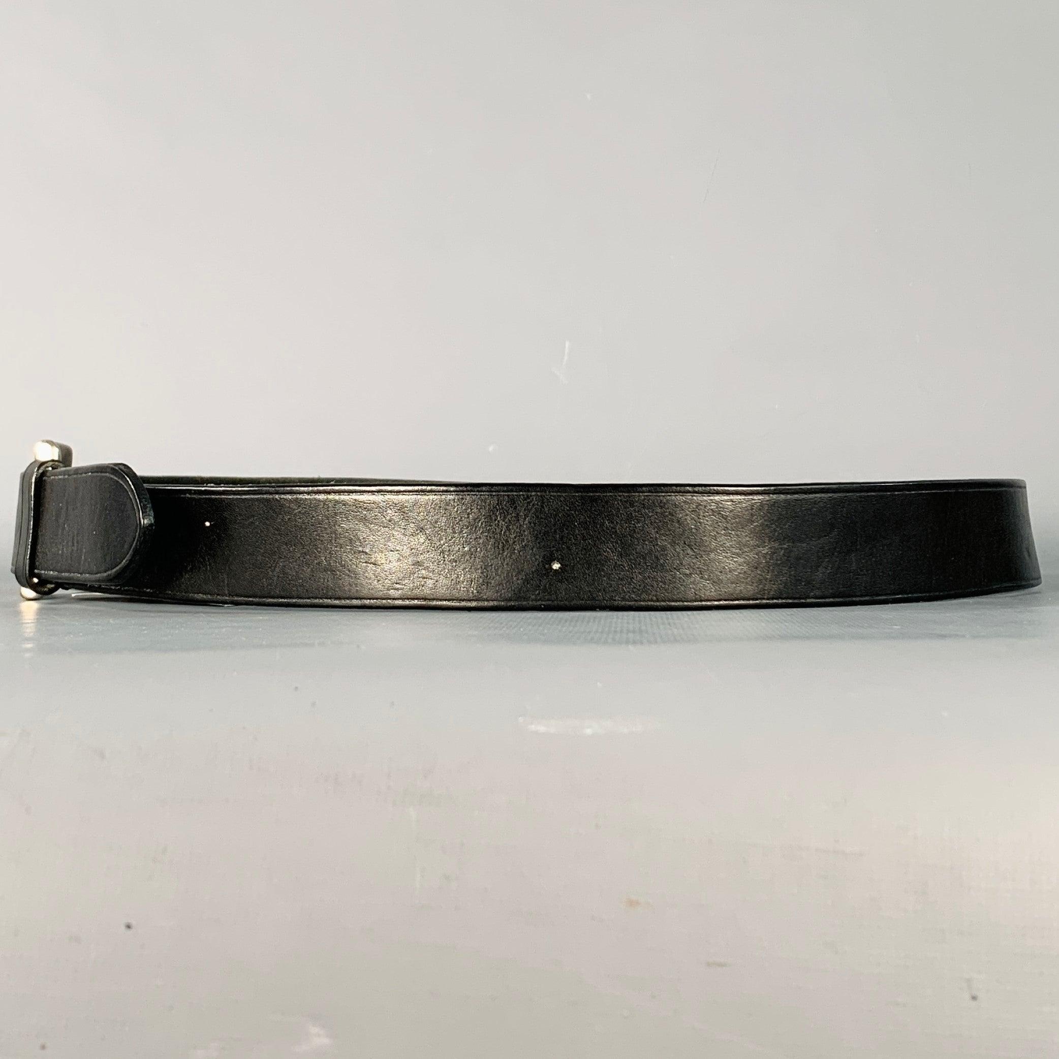Uomo Cintura in pelle nera e argento COACH taglia M in vendita