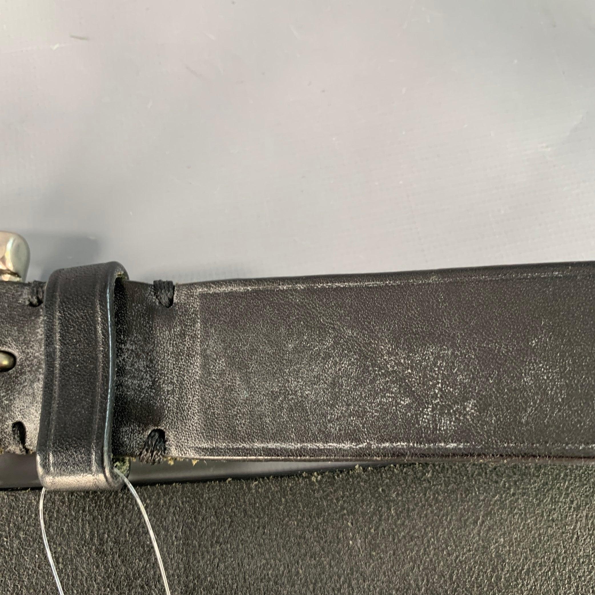 Cintura in pelle nera e argento COACH taglia M in vendita 1